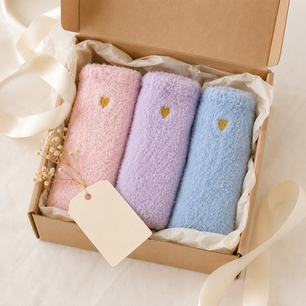 Women's Fluffy Bed Socks Pastel Dreams — 3-Pair Sock Bundle