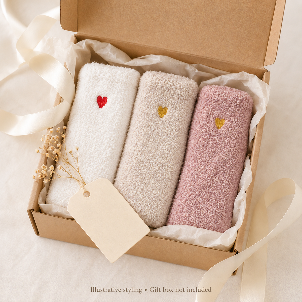 Women's Fluffy Bed Socks Everyday Neutrals — 3-Pair Sock Bundle